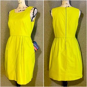 J.Crew fit-and-flare dress, bright yellow